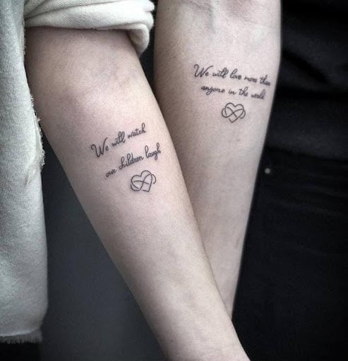 Couple with forearm tattoos