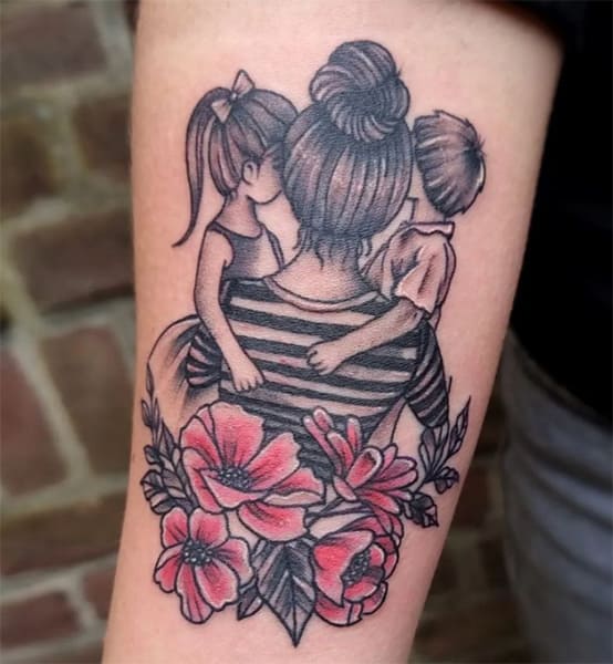 Mother and children tattoo
