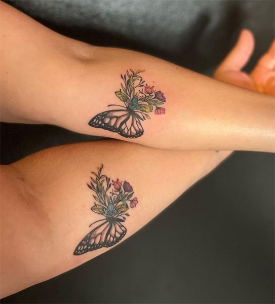 Mother and daughter butterfly tattoo