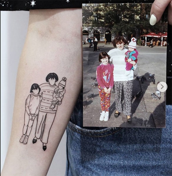 mother daughter tattoo and photo