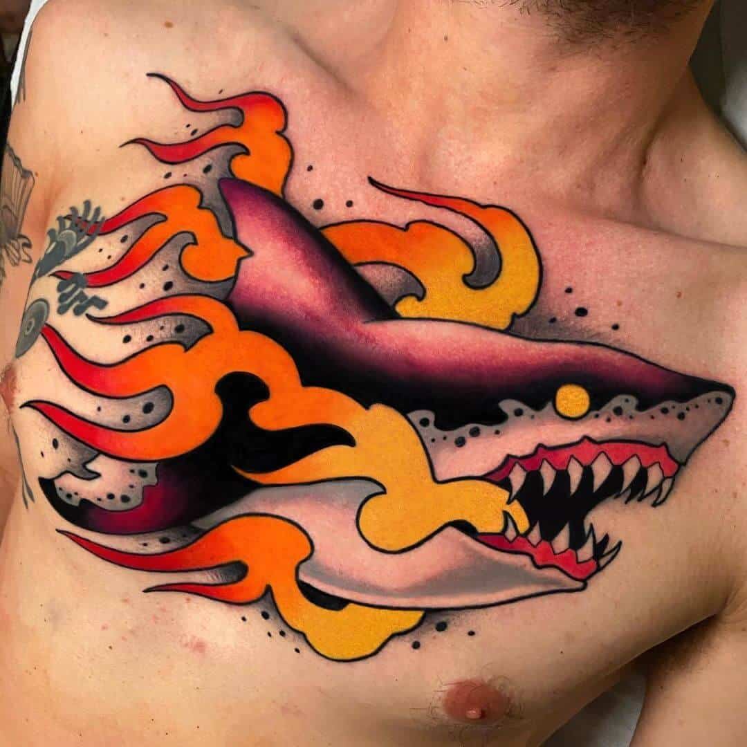 shark head tattoo
