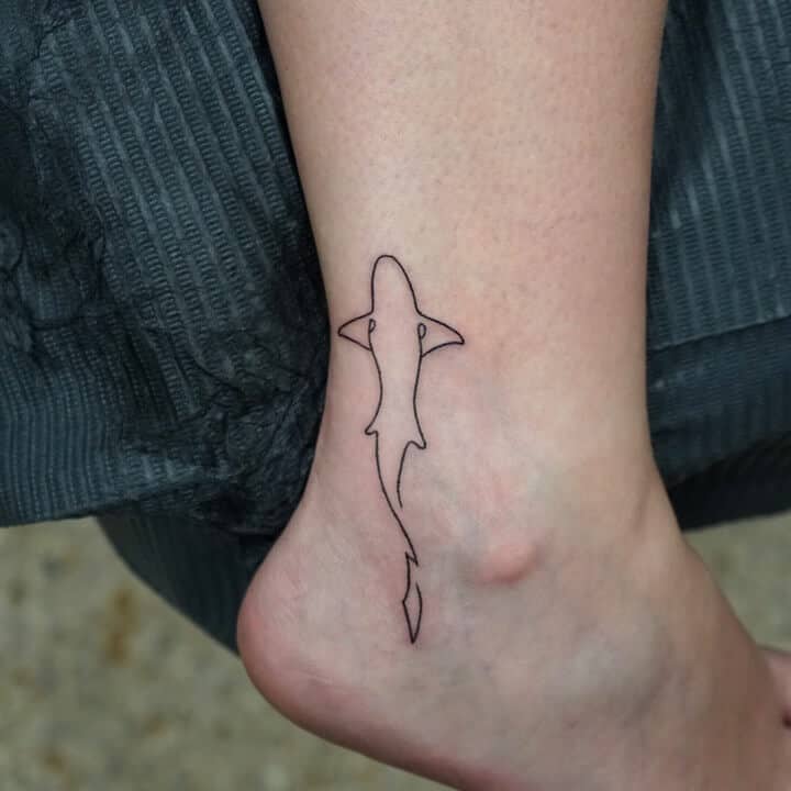 shark outline tattoo