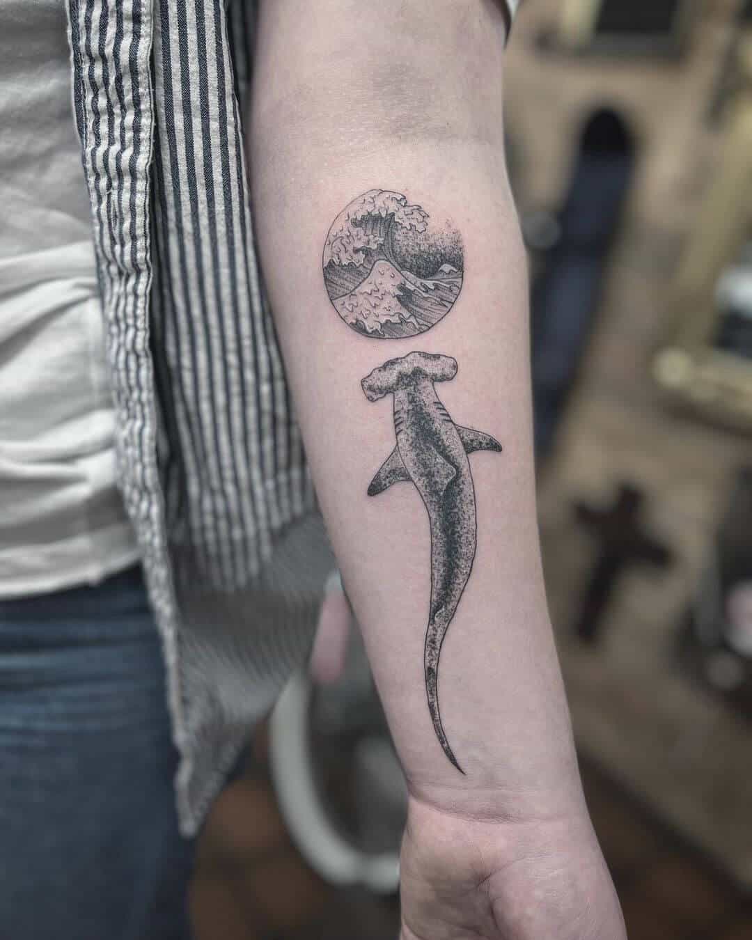 shark tattoo forearm