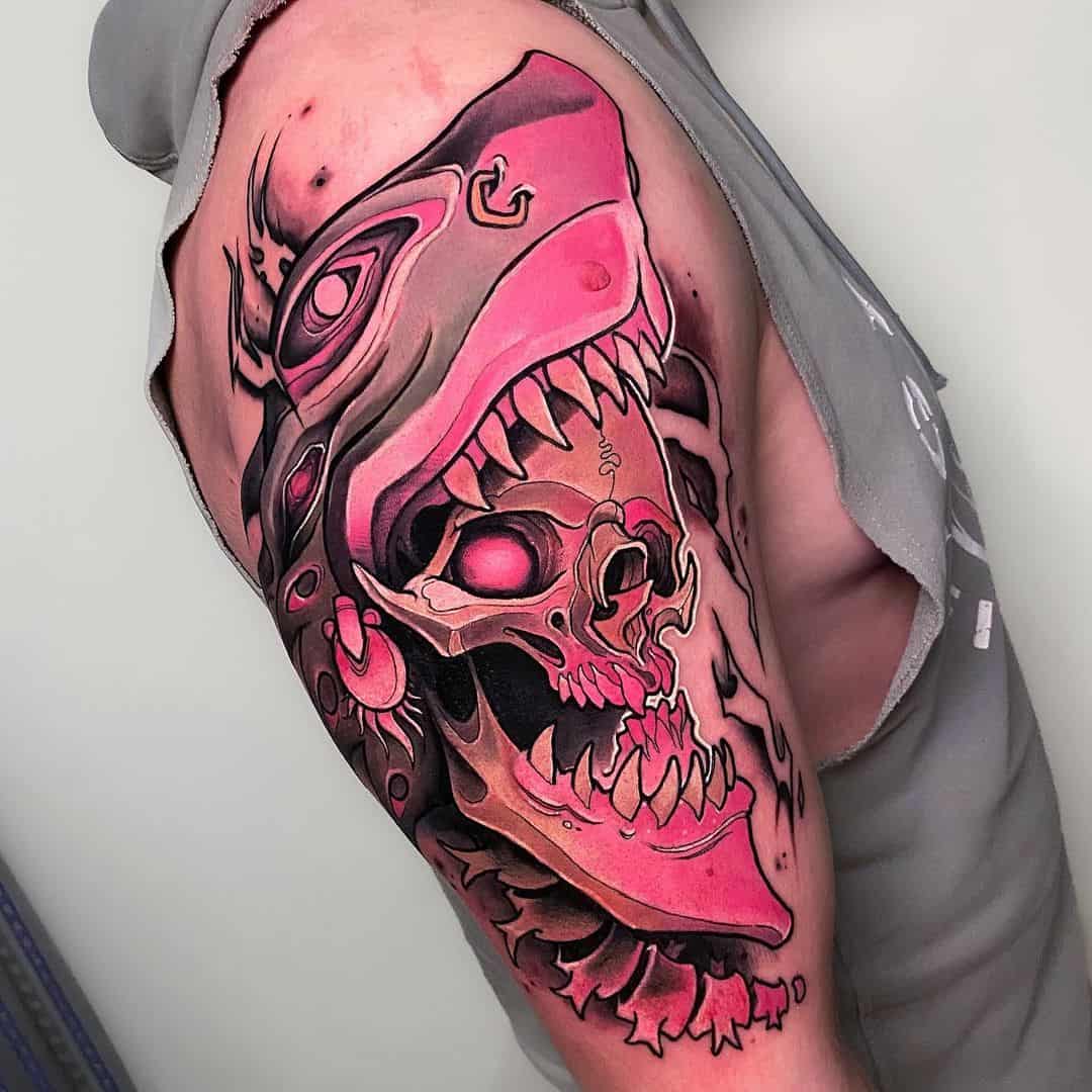 shark skeleton tattoo