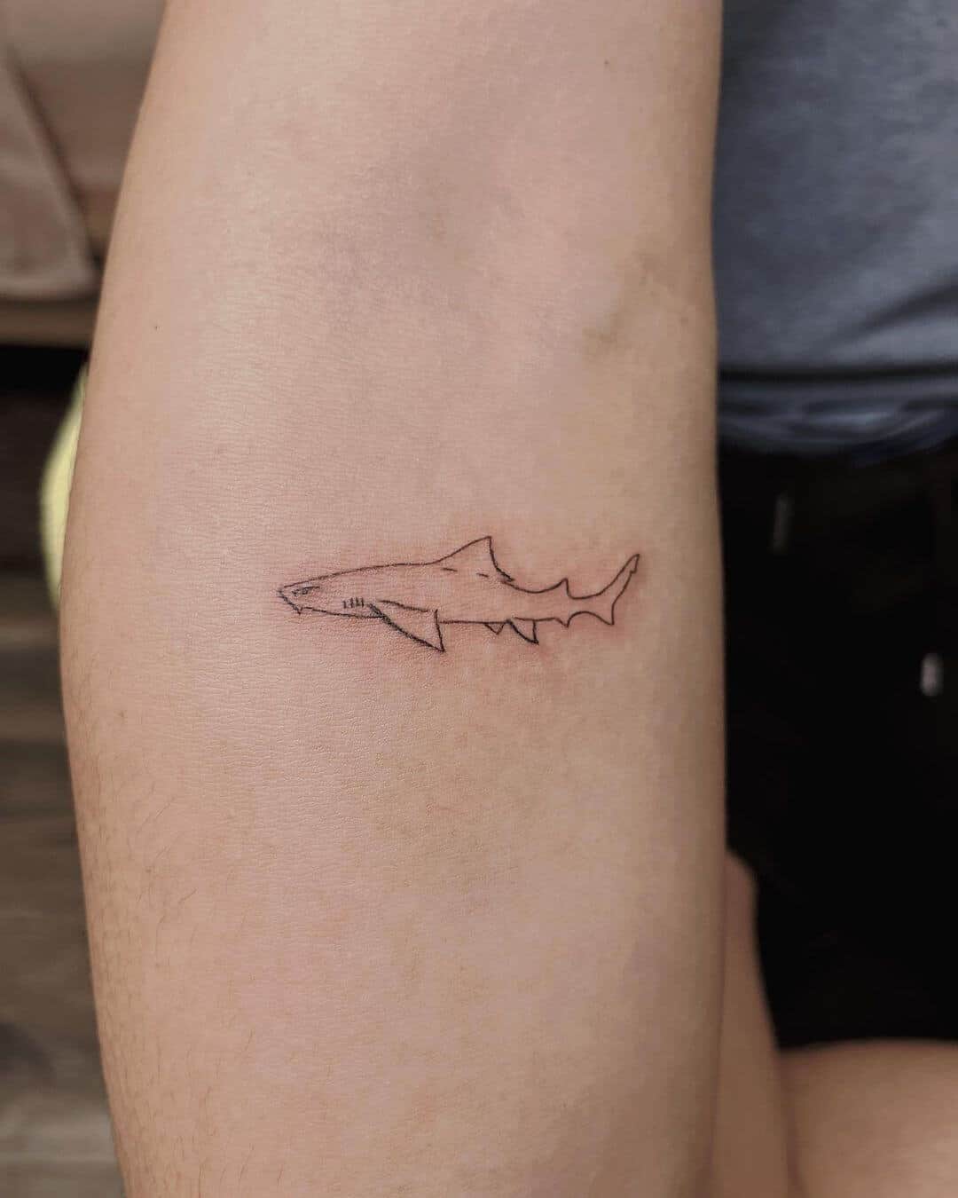 tiny shark tattoo