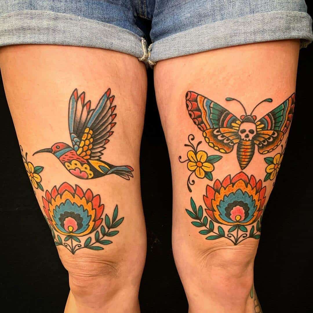 death moth tattoo color