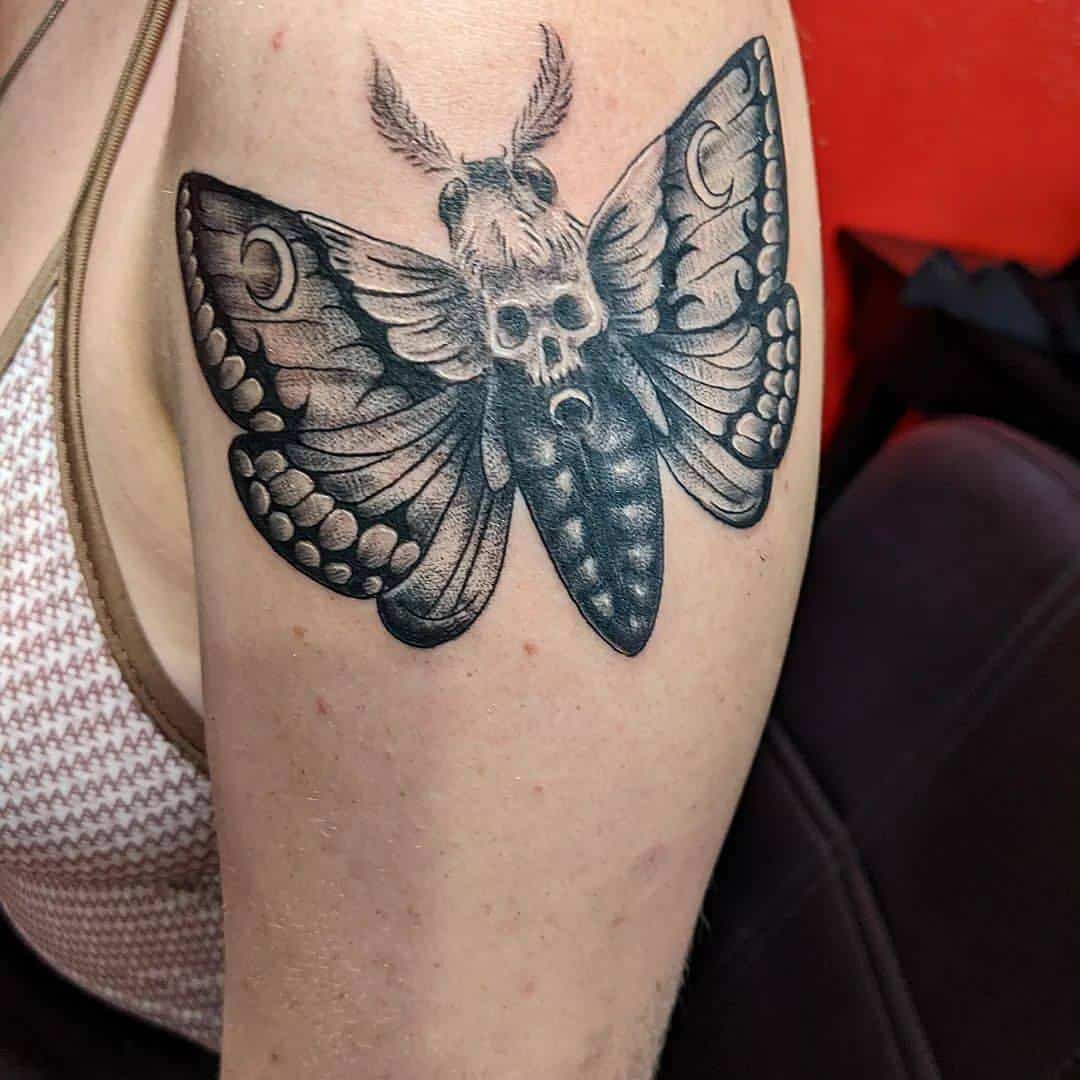 death moth tattoo realistic