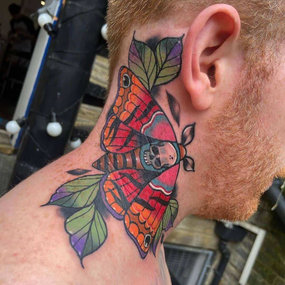 death moth tattoo traditional