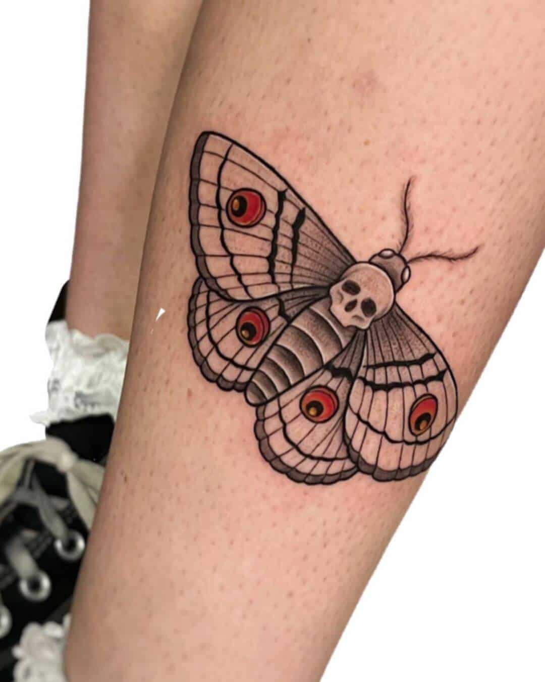 death moth tattoo traditional