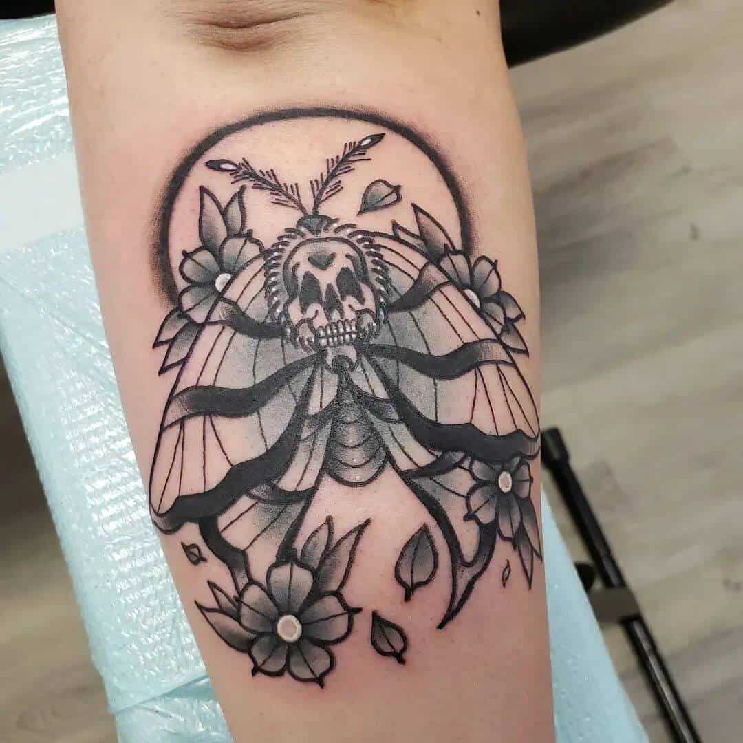 death moth tattoo traditional