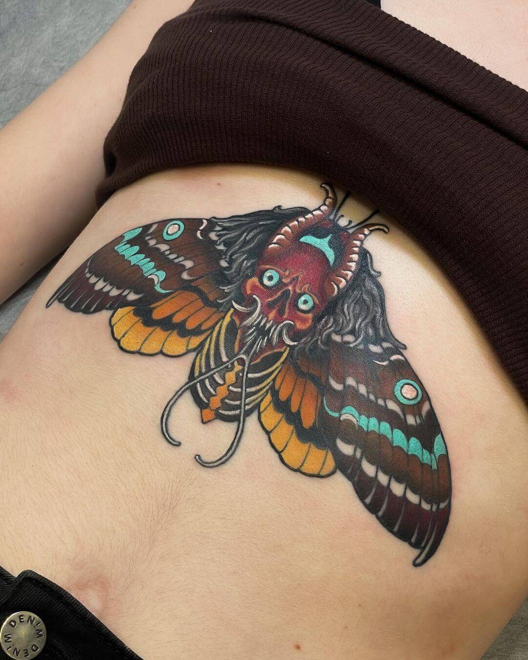 death moth tattoo traditional