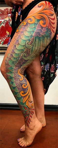 Mermaid scales tattoo