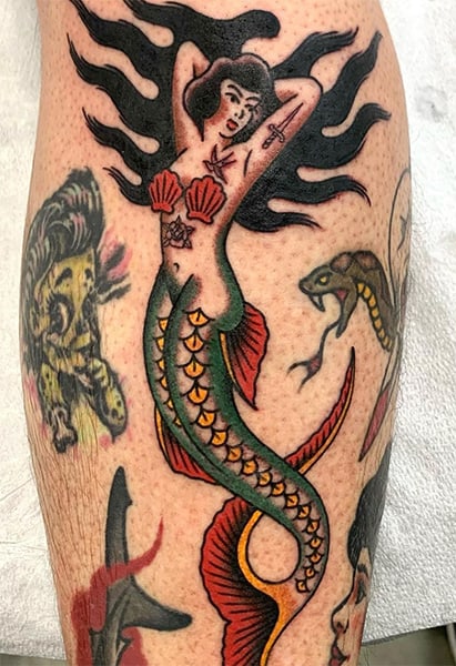Sailor jerry mermaid tattoo