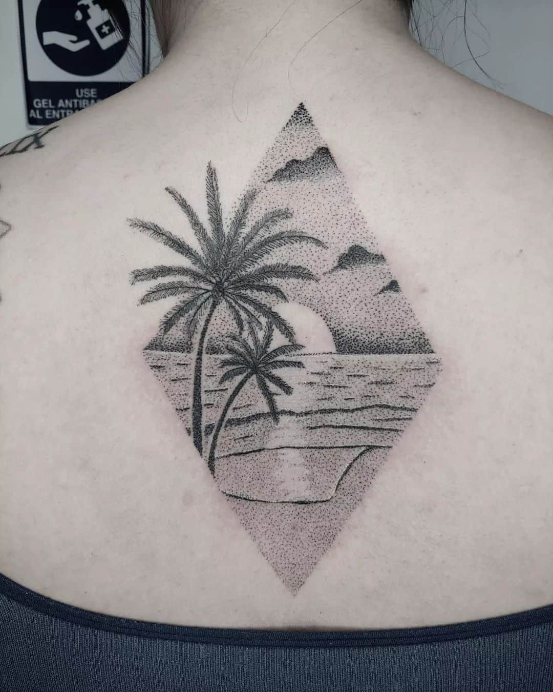 black ink outline tattoo