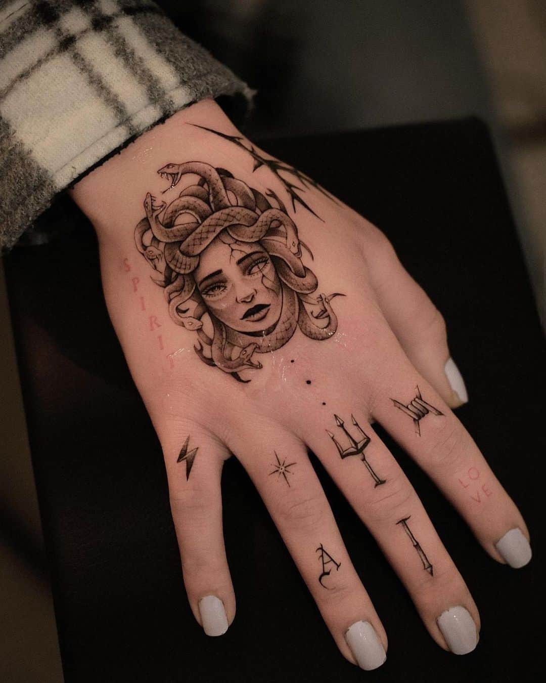medusa hand tattoo