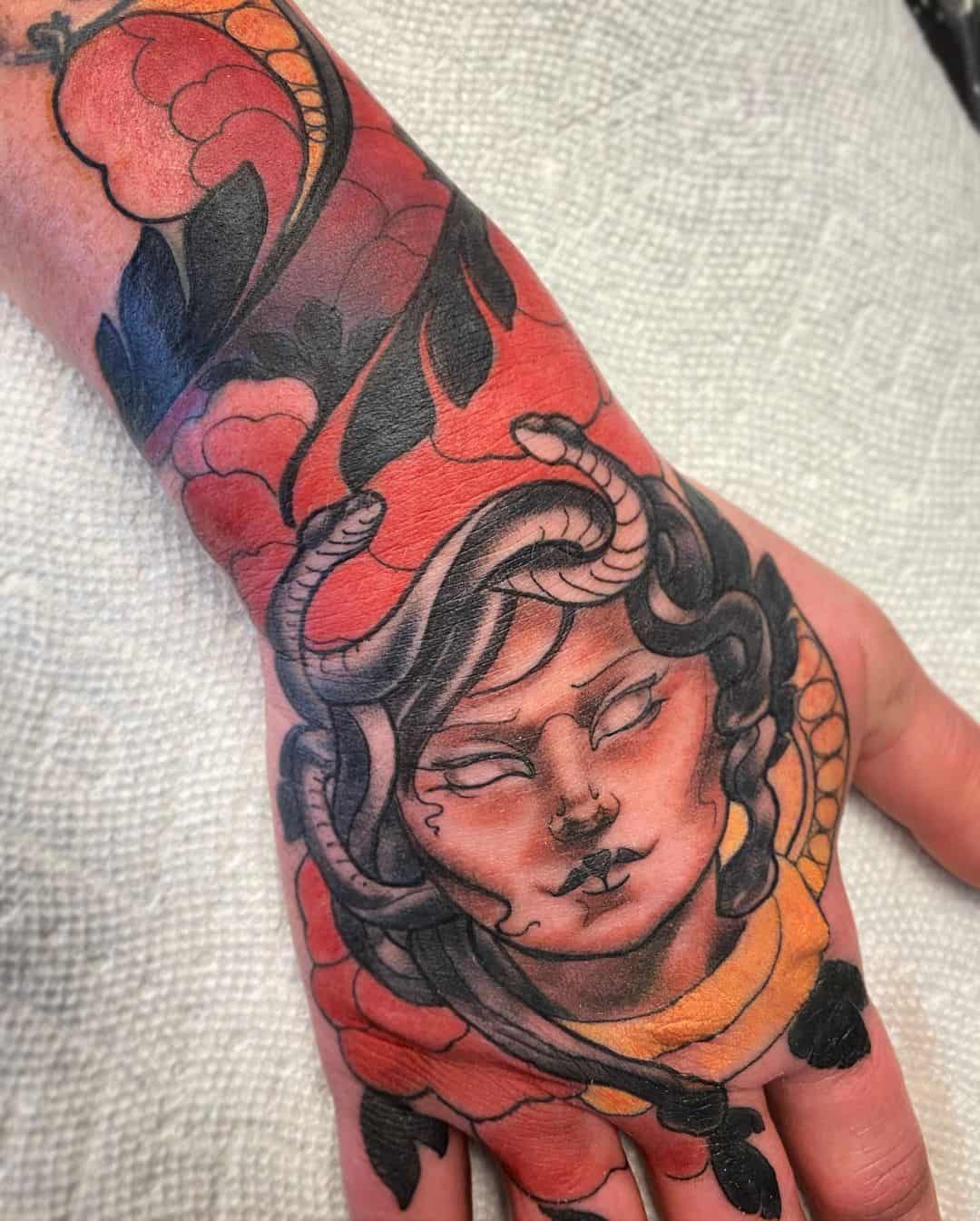 medusa hand tattoo