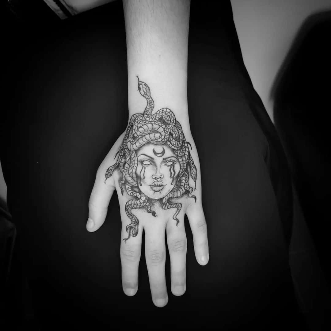medusa hand tattoo