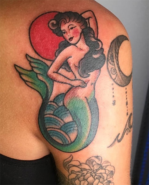 mermaid pin up girl tattoo