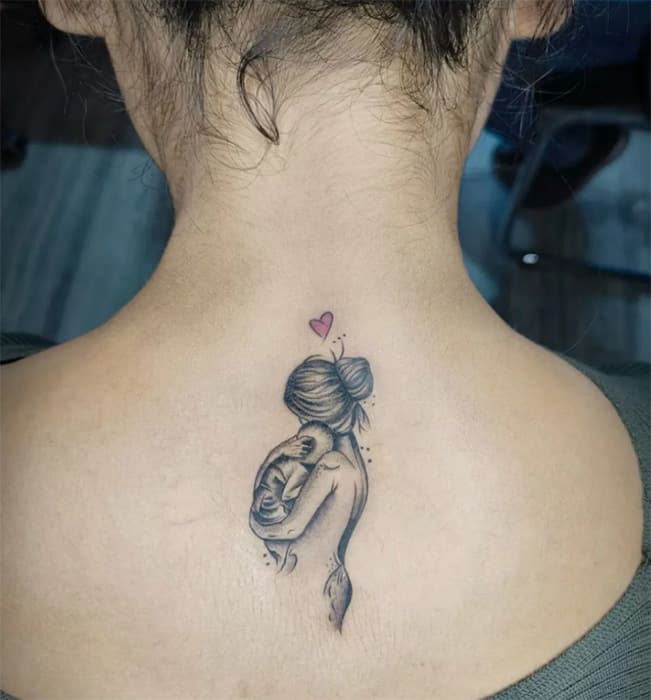 mom and baby back tattoo