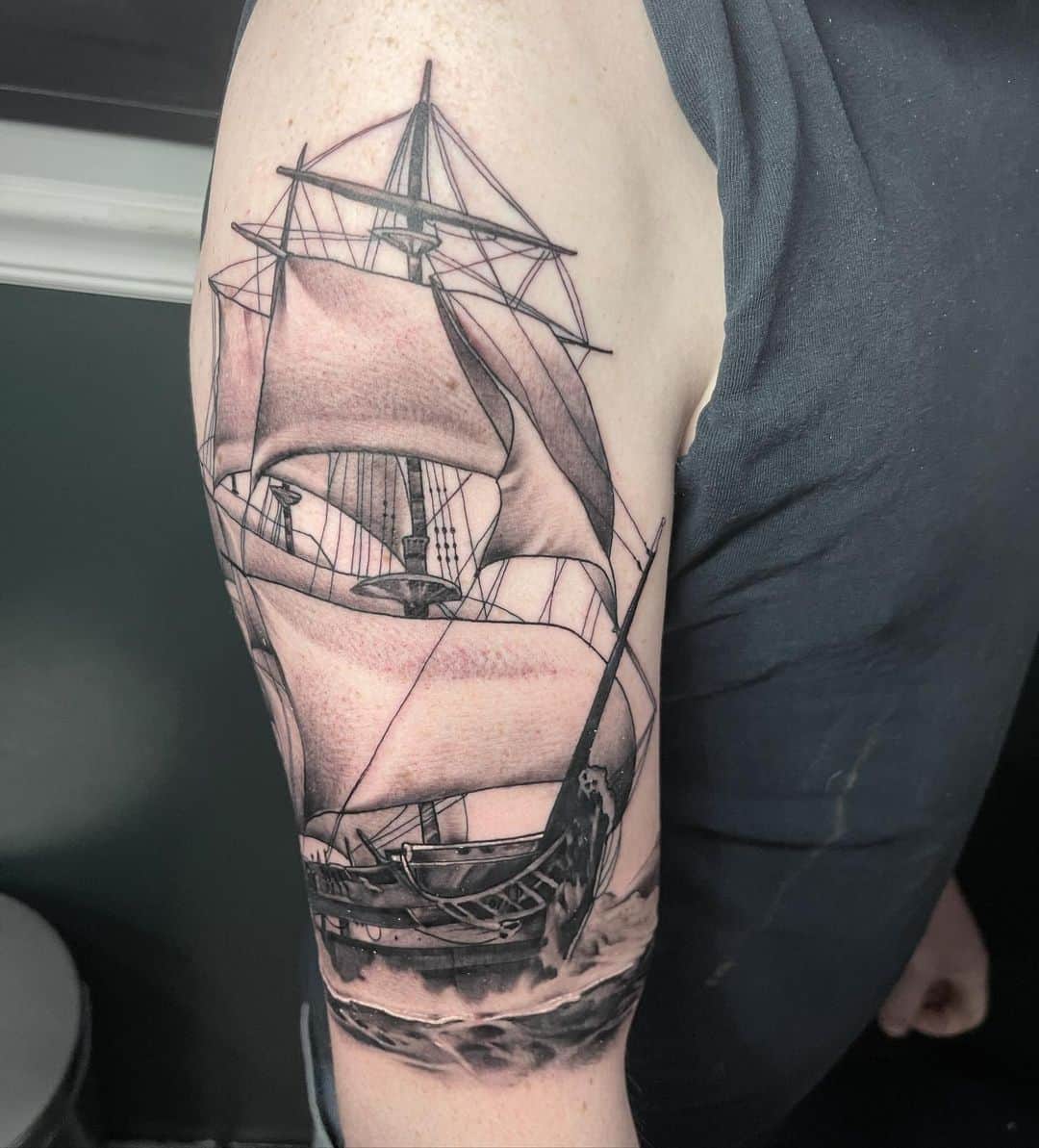 pirate ship tattoo