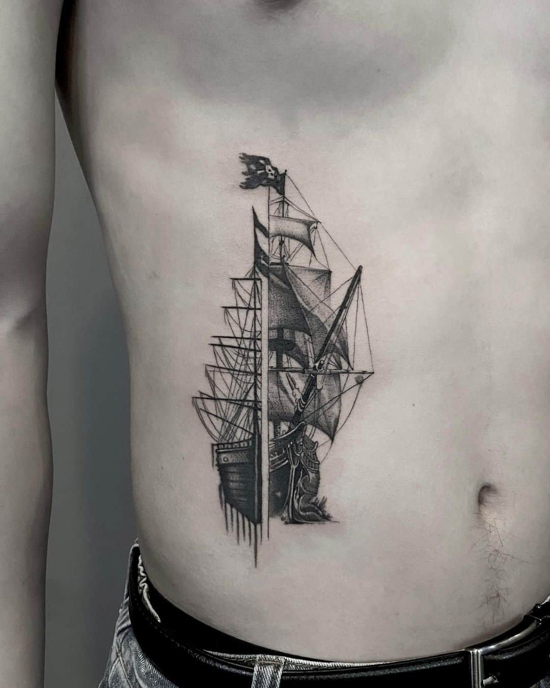 pirate ship tattoo