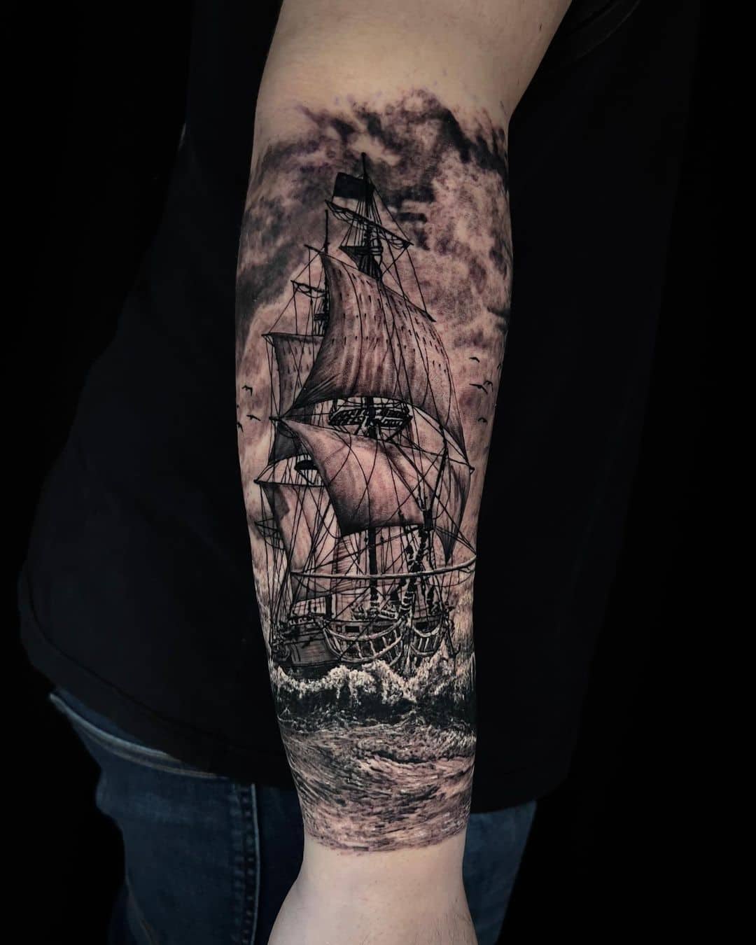 110 Traditional Ship Tattoos Designs 2023 Pirate Sailing Sunken Ghost