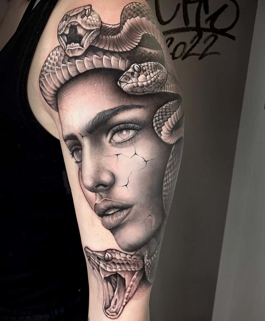 realistic medusa tattoo