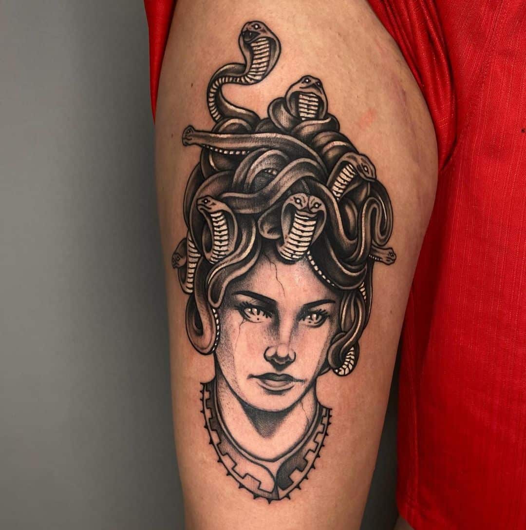 realistic medusa tattoo