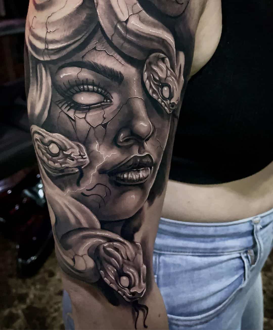 realistic medusa tattoo