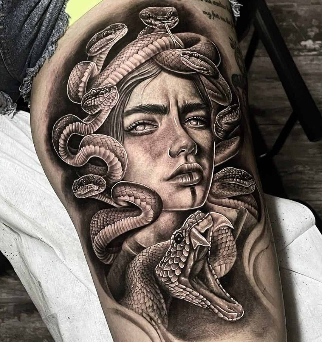 Pegasus  Medusa Full Sleeve Tattoo
