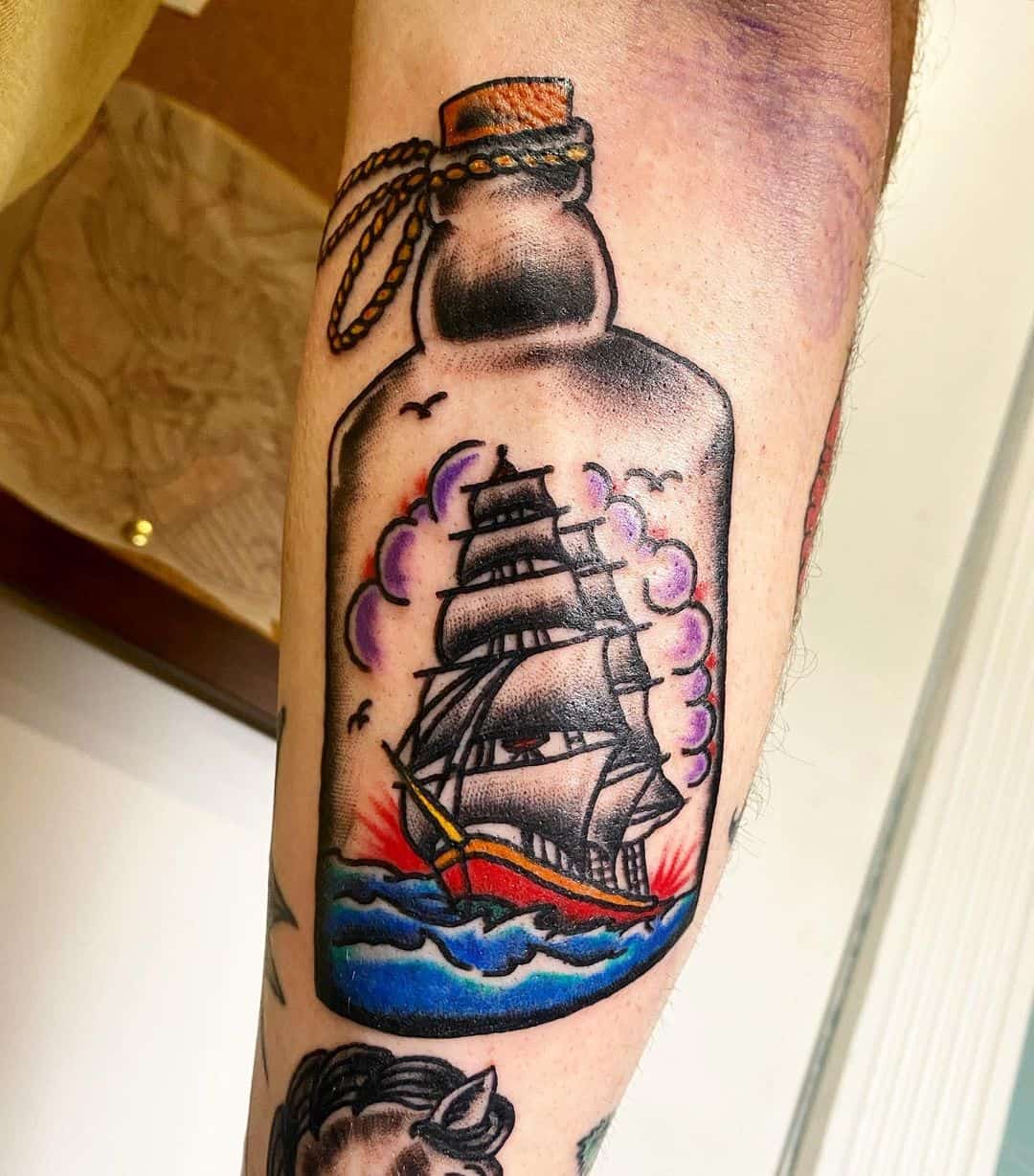 ship in a bottle tattoo