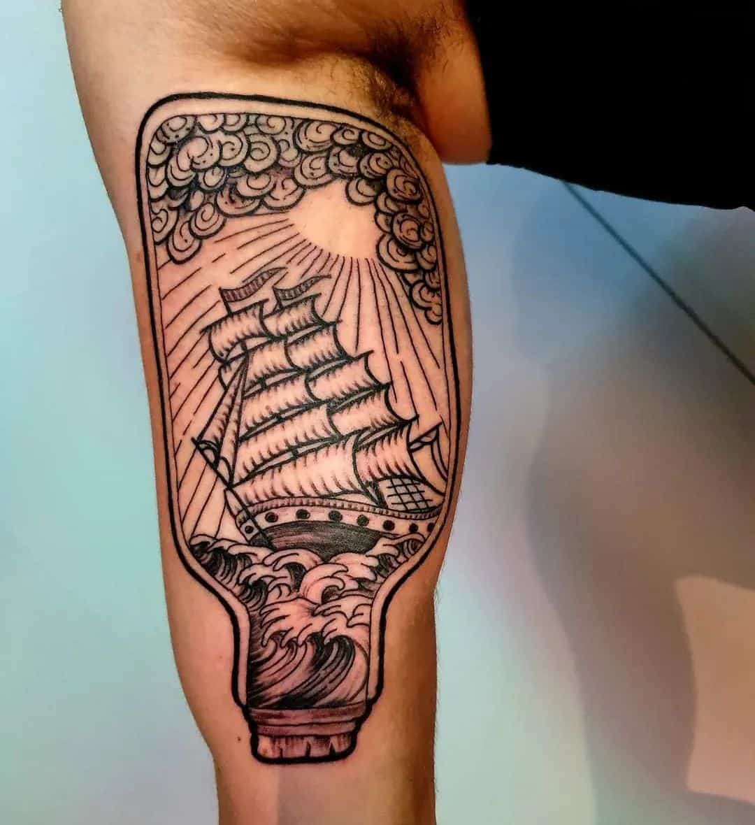 ship in a bottle tattoo