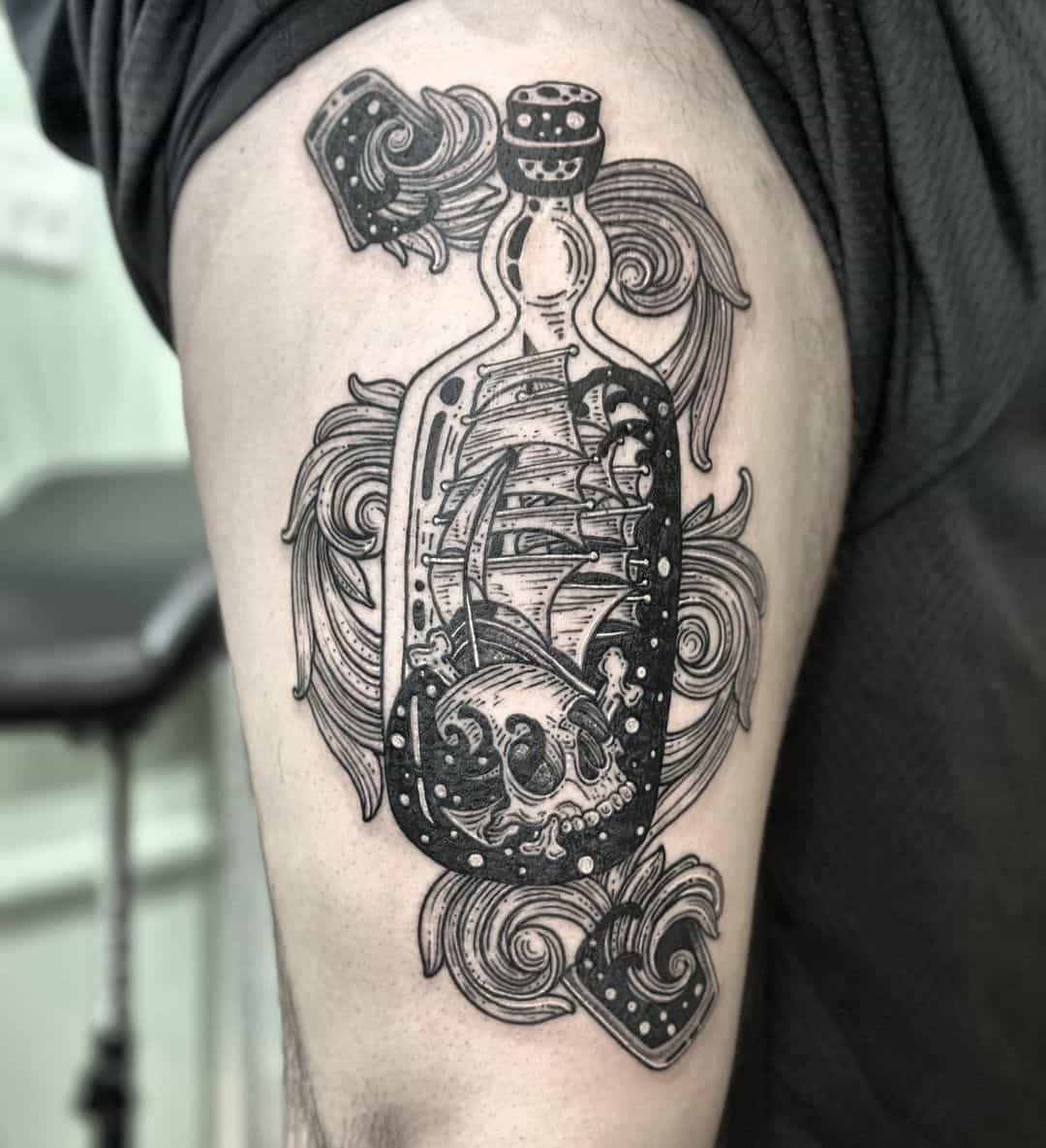 ship in a bottle tattoo