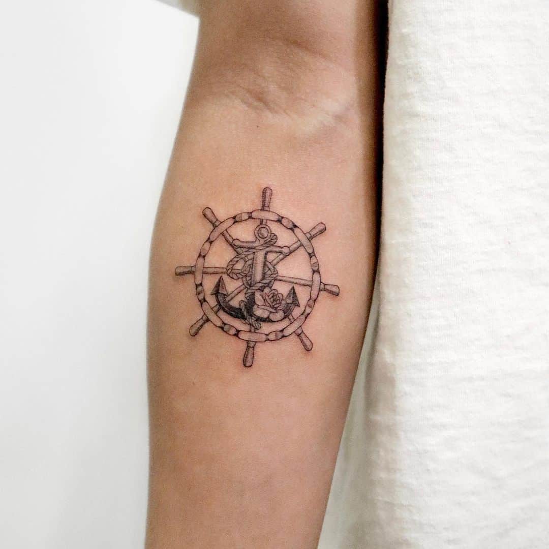 ship wheel tattoo