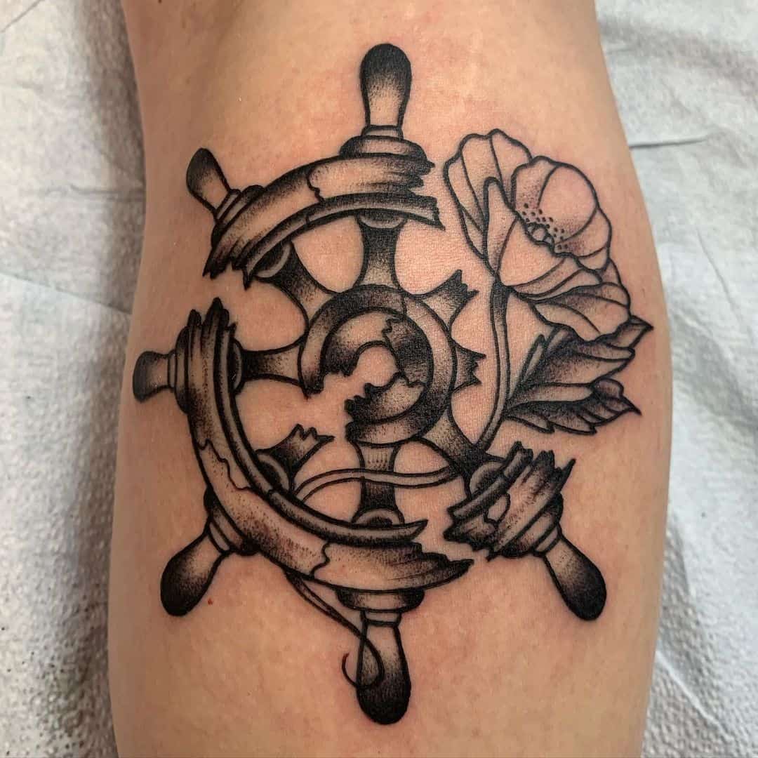 ship wheel tattoo