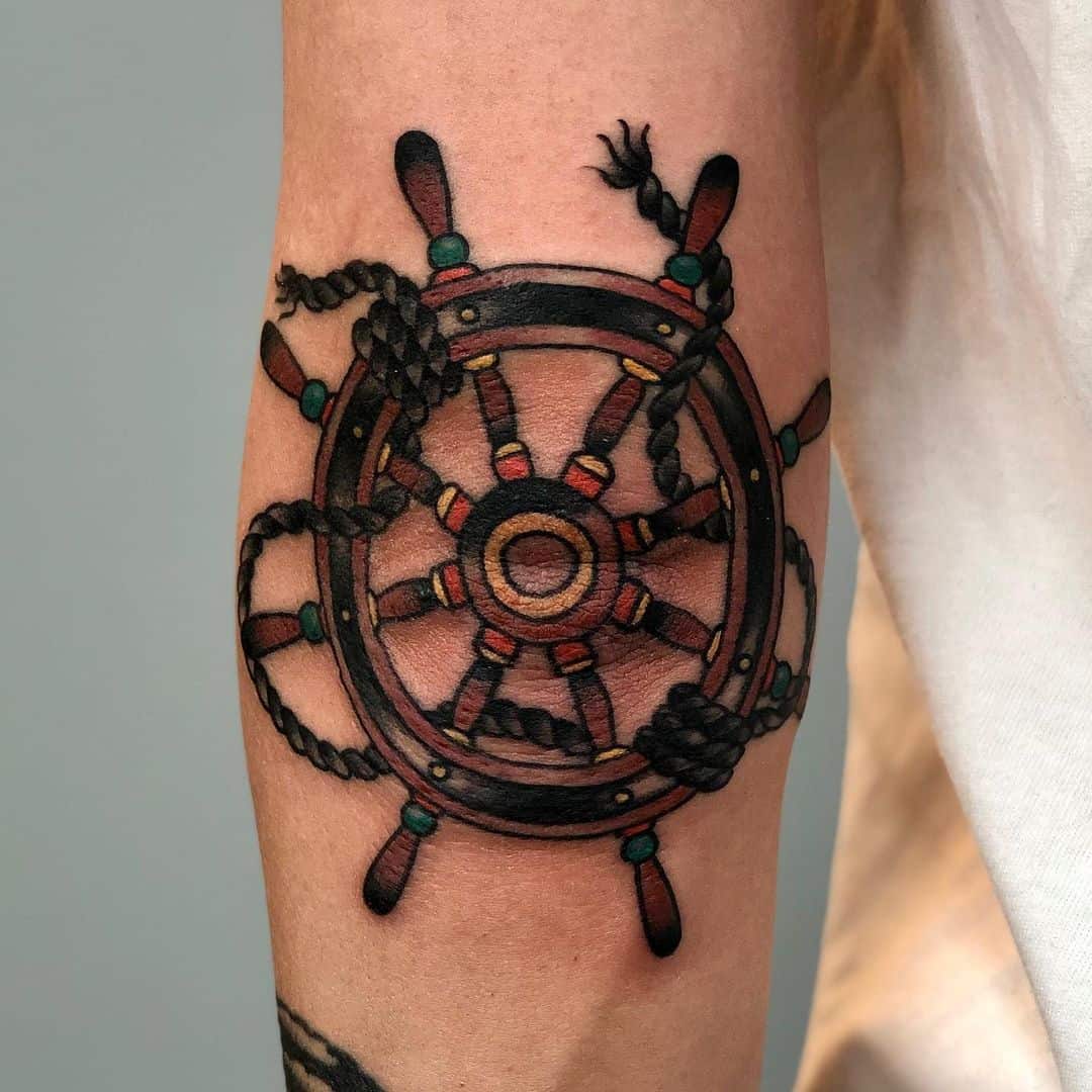 ship wheel tattoo