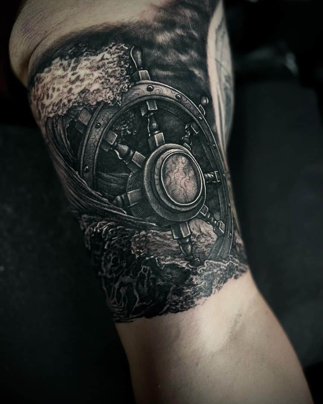 ship wheel tattoo