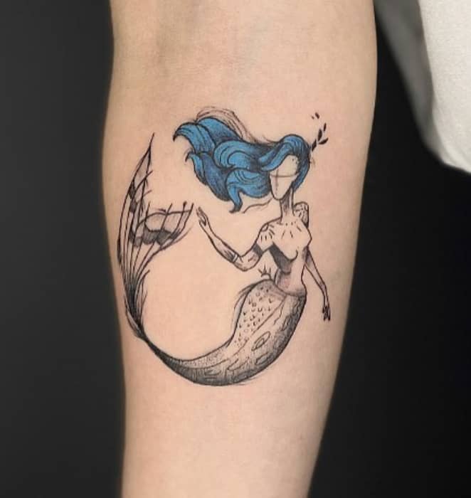 small mermaid tattoo