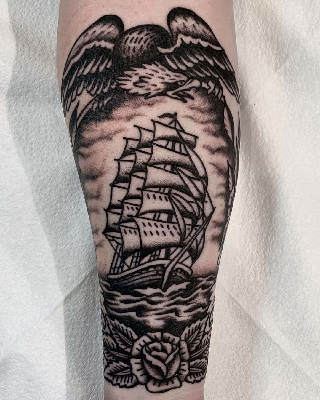 traditional ship tattoo