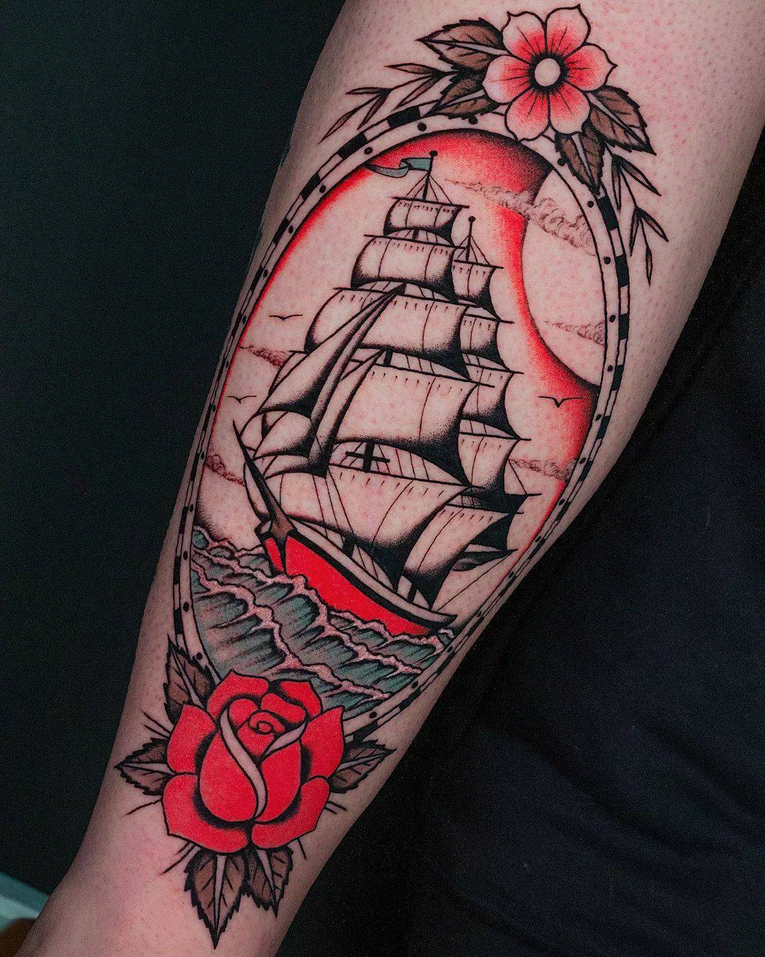 traditional ship tattoo