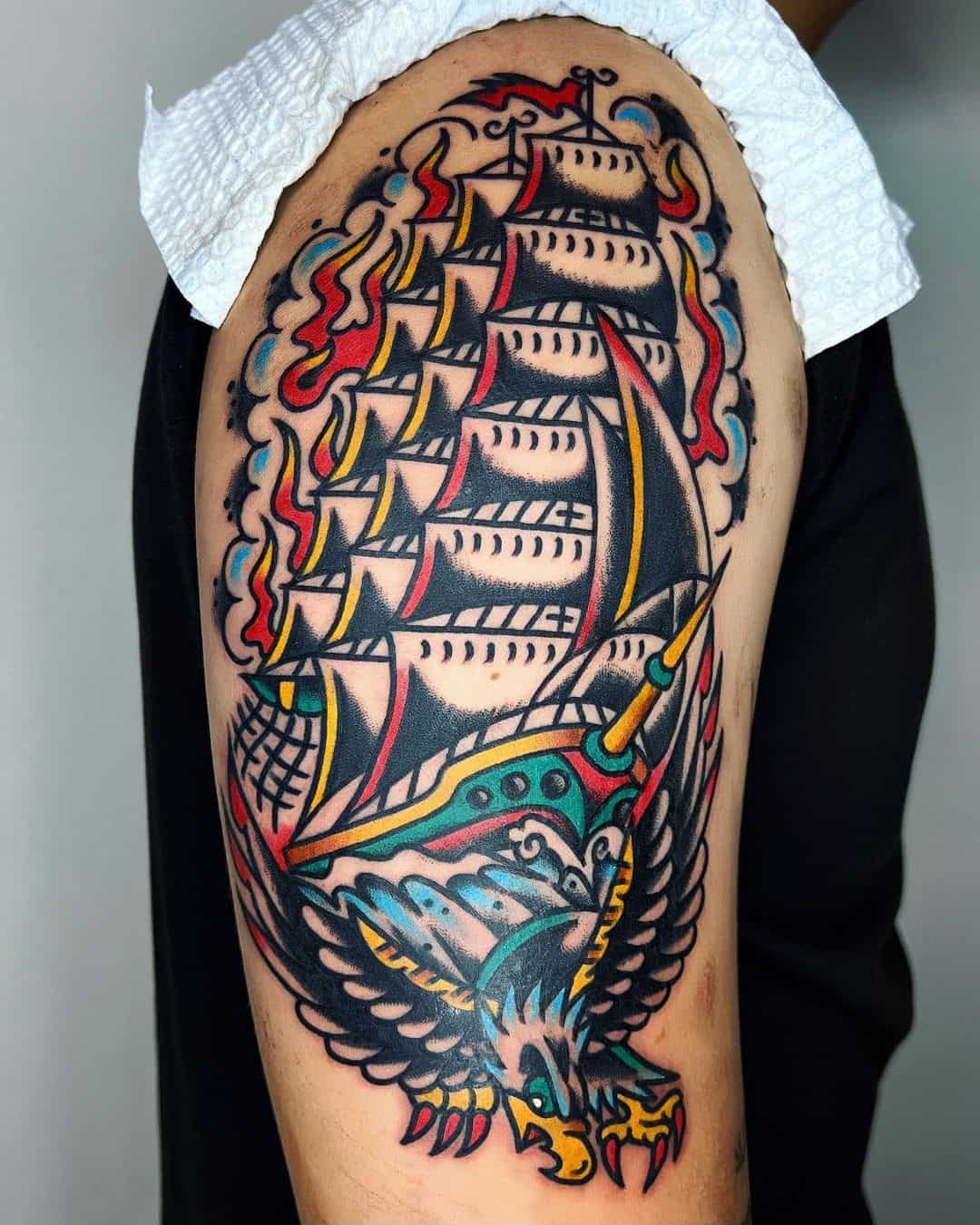 traditional ship tattoo