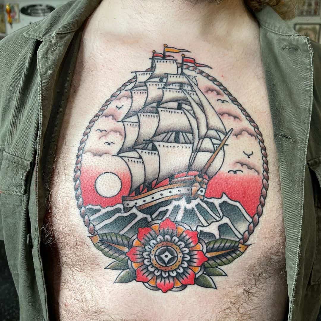 100 Epic Ship Tattoos and Meaning Newest Gallery  The Trend Scout