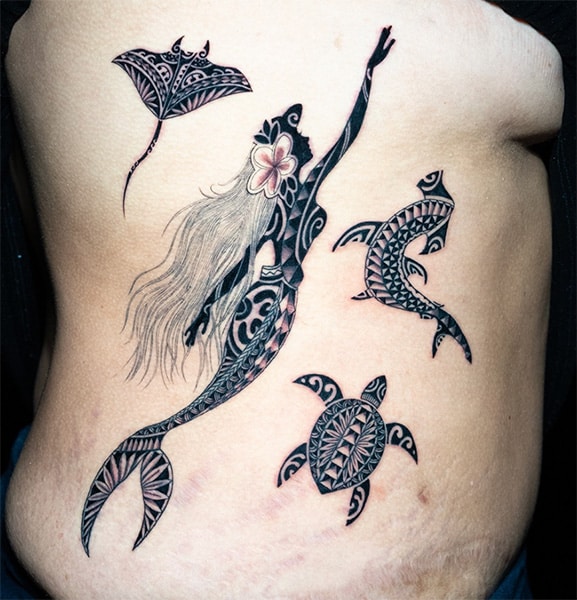 turtle and mermaid tattoos
