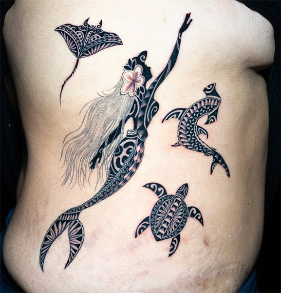 100 Popular Sea Turtle And Hawaiian Flowers Tattoo Designs You Will Like   Psycho Tats