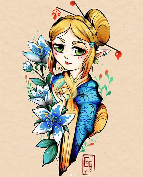 Zelda in a kimono